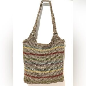 THE SAK VOYAGER CROCHET STRIPED BELLE SHOULDER TOTE BAG PURSE